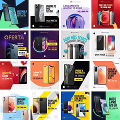 Pack Canva Loja de Celulares Celular Templates Editáveis 40 Artes + Bônus