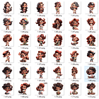 Kit Digital Meninas e Flores 3D Arquivos em Png 5