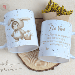 Arte Caneca Ele Vive A Páscoa Vem Para Nos Lembrar Que Jesus Está Vivo em Nossos Corações Arquivo Png
