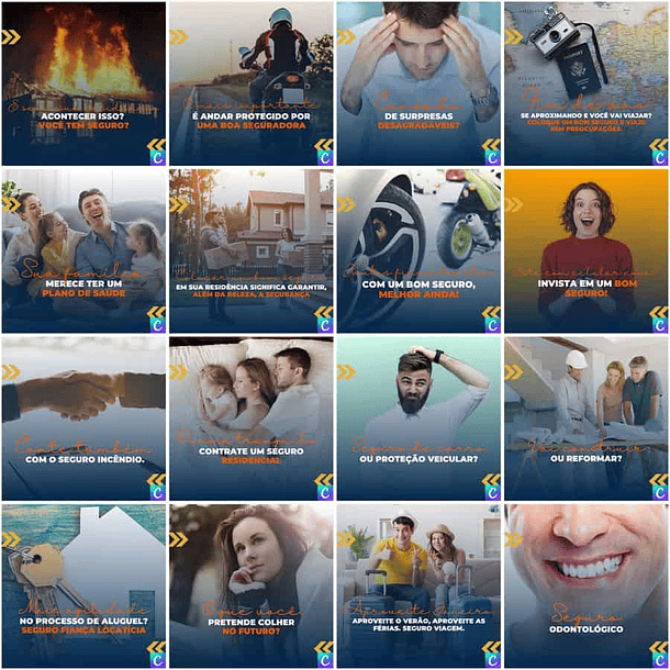 Pack Canva Corretora de Seguros Templates Editáveis 200 Artes + Legendas 9