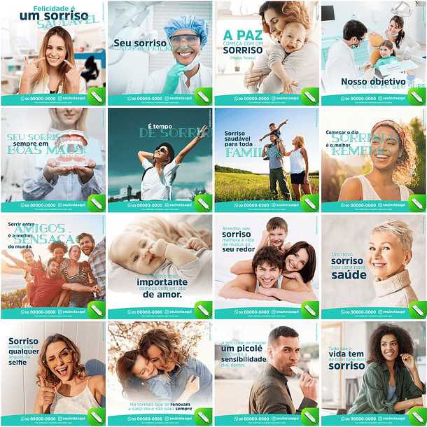 100 Artes Mídias Sociais Odonto Dentista Editáveis Corel Draw 3