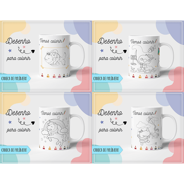 10 Artes para Caneca Pintar Editável em Corel Draw 2