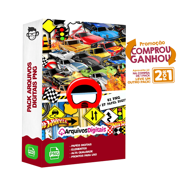 Kit Digital Hot Wheels sem fundo Png