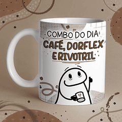 Arte Caneca Combo do Dia Café, Dorflex e Rivotril  Arquivo Png