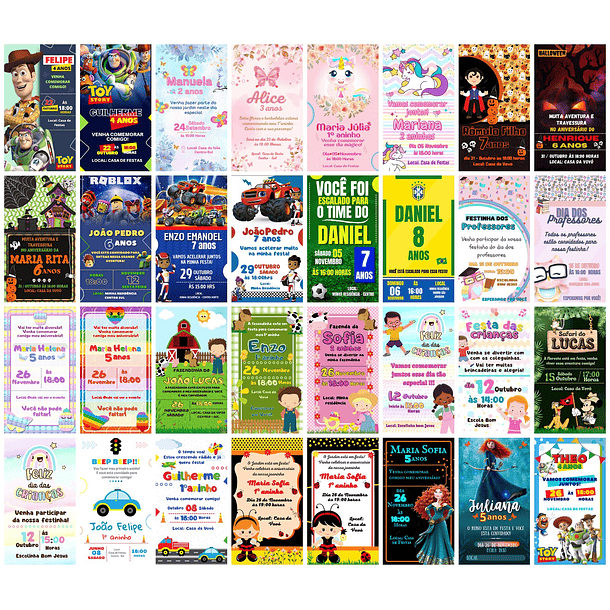 Pack Canva 220 Convites Modernos Editáveis no Canva Templates Editáveis 5