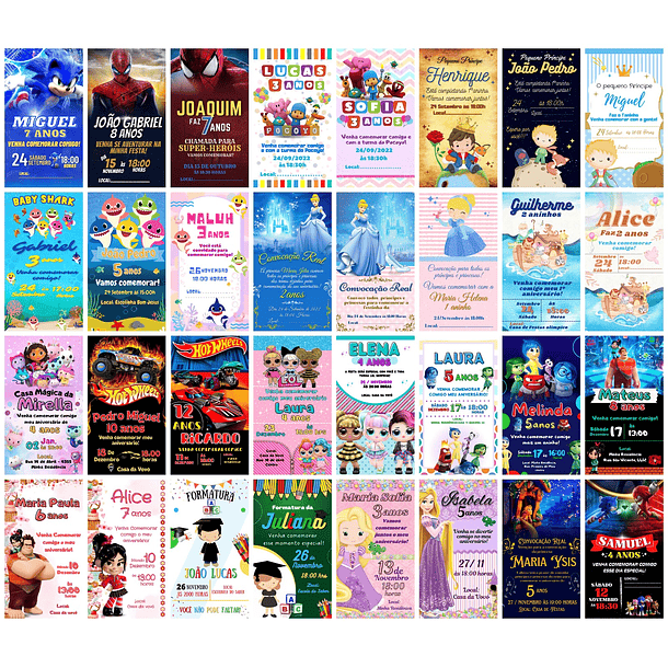 Pack Canva 220 Convites Modernos Editáveis no Canva Templates Editáveis 6