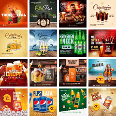 Pack Canva Bebidas 3.0 Templates Editáveis 20 Artes + Bônus