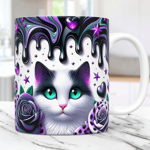 20 Artes Caneca Gato Cute Animal Animais Pet Love 3d Arquivos Png 3