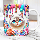 20 Artes Caneca Gato Cute Animal Animais Pet Love 3d Arquivos Png 6