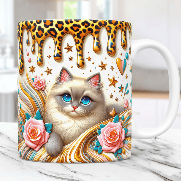 20 Artes Caneca Gato Cute Animal Animais Pet Love 3d Arquivos Png 7