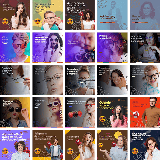 Pack Canva Óticas Oftalmologista Templates Editáveis 340 Artes + Bônus 1
