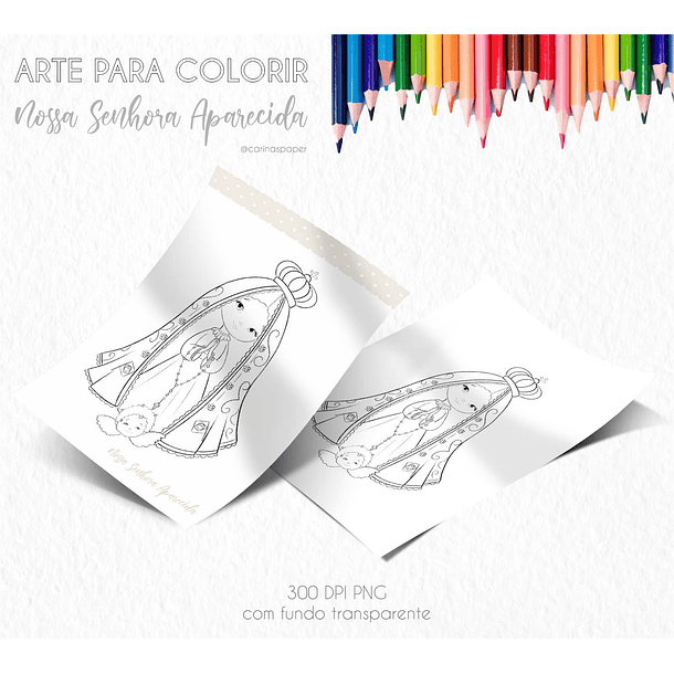 Kit Digital Santinhos para Colorir Arquivos em Png 4