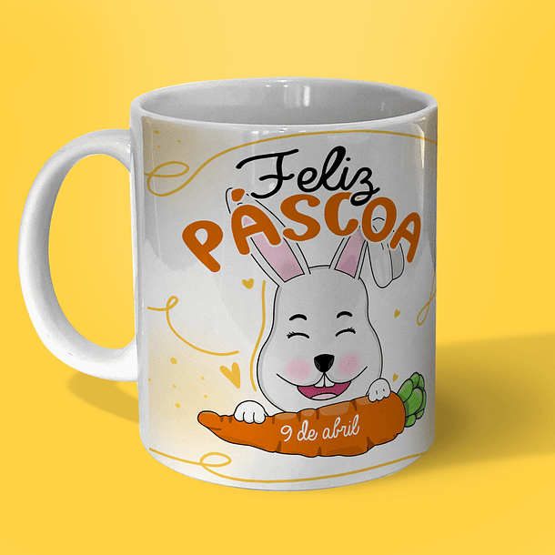 Arte Caneca Feliz Páscoa 9 de Abril Arquivo Png 2