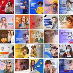 Pack Canva Óticas Oftalmologista Templates Editáveis 340 Artes + Bônus