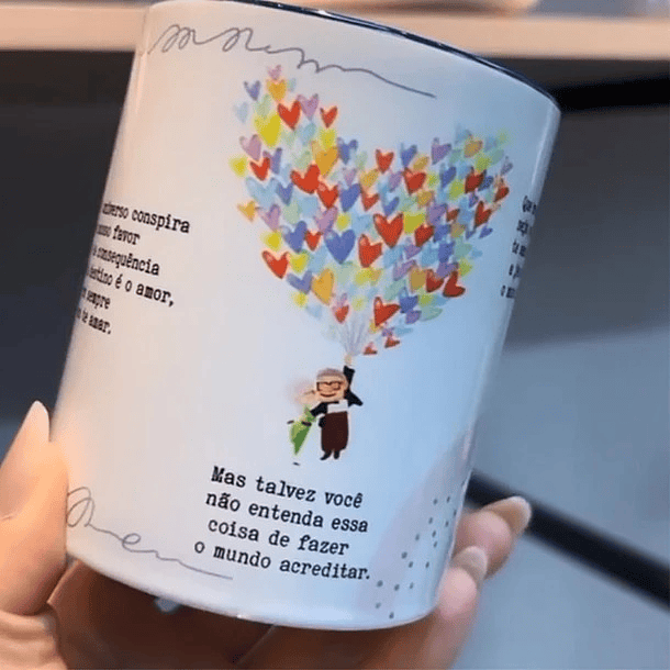 Arte Caneca Olhe bem no fundo dos meus olhos e sinta a emoção... Up Nas Alturas 3