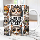 15 Artes Caneca Gato Cute Animal Animais Pet Love 3d Arquivos Png 5