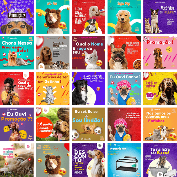 Pack Canva Petshop Pet Shop Templates Editáveis 360 Artes + Bônus 2