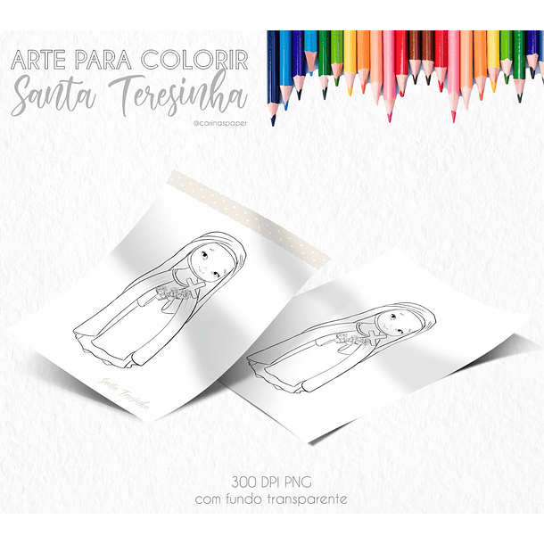 Kit Digital Santinhos para Colorir Arquivos em Png 6