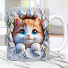 10 Artes Caneca Gato 3D Gatinhos Animal Animais Pet Love 3d Arquivos Png 4