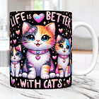 15 Artes Caneca Gato Cute Animal Animais Pet Love 3d Arquivos Png 7