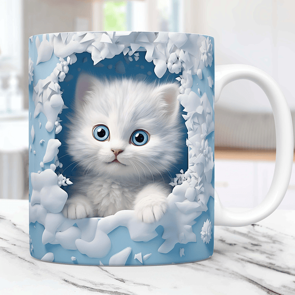 10 Artes Caneca Gato 3D Gatinhos Animal Animais Pet Love 3d Arquivos Png 6