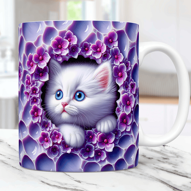 10 Artes Caneca Gato 3D Gatinhos Animal Animais Pet Love 3d Arquivos Png 9