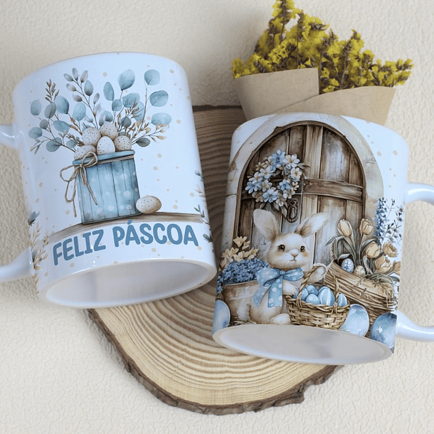 6 Arte para Caneca Coelhinho Páscoa Arquivo Editável 6