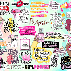 Kit Digital Lettering Frases Dia das Mulheres Arquivos sem fundo Png