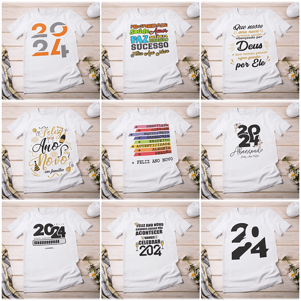 68 Artes para Camisa Ano Novo 2024 Arquivo em CorelDraw 4