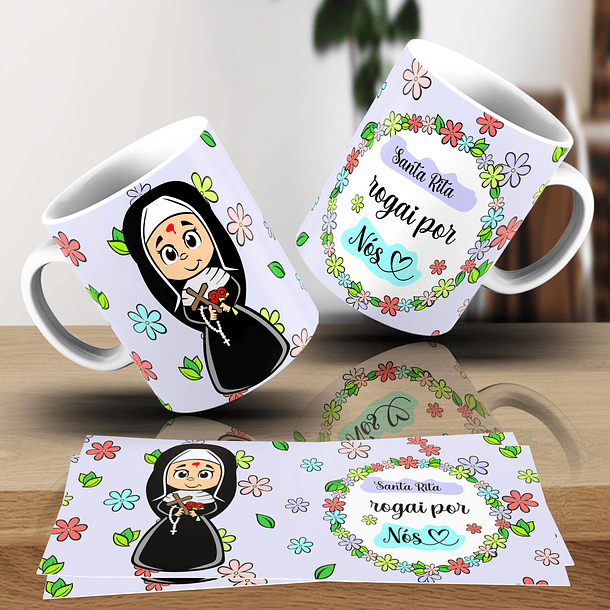 20 Artes para Caneca Santinhos Religião Arquivo em Jpg 15