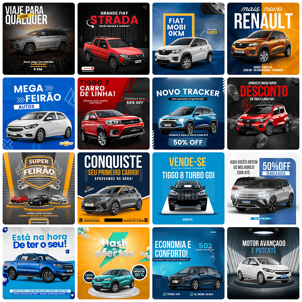 Pack Canva Concessionária Templates Editável 30 Artes + Bônus 1