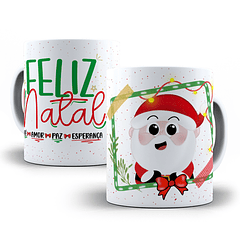 Arte Caneca Feliz Natal Fé, Amor, Paz, Esperança Arquivo Png