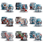 100 Artes para Caneca Boneco de Neve 3d Arquivo em Jpg   4