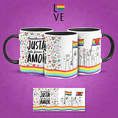 Arte Caneca Consideramos Justa Toda Forma de Amor Arquivo Png