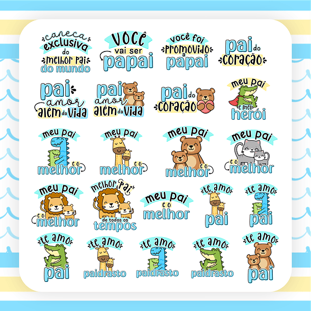 Kit Digital Dia dos Pais 3 em 1 Sublimação Arquivos Completo 2