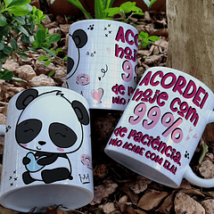 4 Artes para Caneca Panda Sarcástico Arquivo Editável