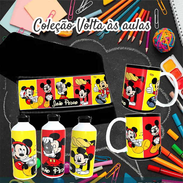 78 Artes para Caneca, Toalinha e Squezee Personagens Disney Volta as Aulas Arquivo Editavél  15