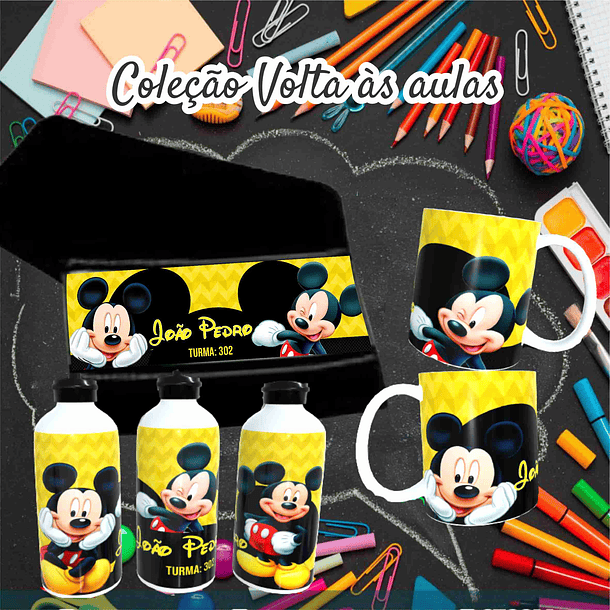 78 Artes para Caneca, Toalinha e Squezee Personagens Disney Volta as Aulas Arquivo Editavél  17