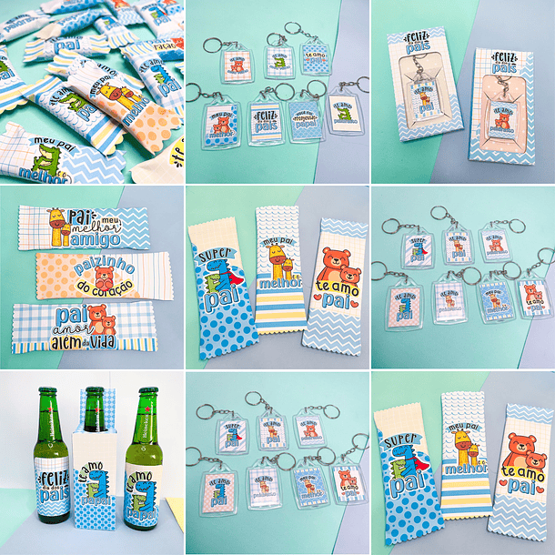 Kit Digital Dia dos Pais 3 em 1 Sublimação Arquivos Completo 8