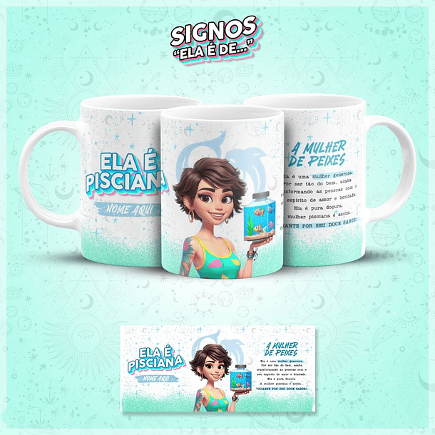 12 Artes para Caneca Signos Pixar Arquivo em Jpg 11