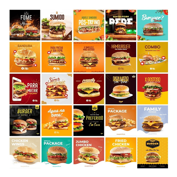 110 Artes Mídias Sociais Hamburgueria Editáveis Photoshop 3