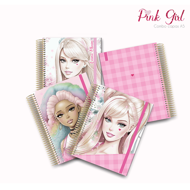 Arquivo Capas para Agenda A5 Pink Girl em Jpg 2