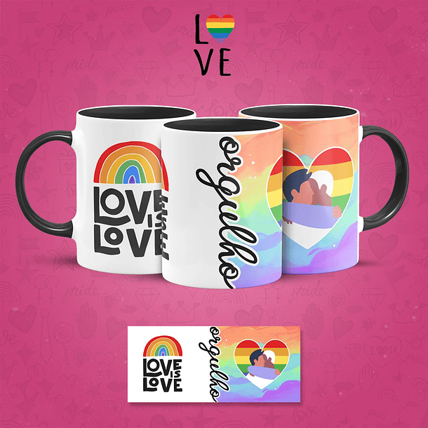 Arte Caneca Love Is Love Arquivo Png 1