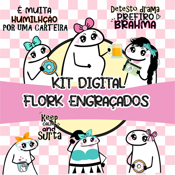 Kit Digital Flork Bento Memes Frases Engraçadas Lt17 Arquivos Png  1