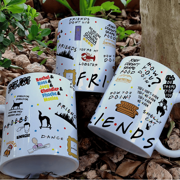 8 Artes para Caneca Amigos Friends Personagens Arquivo em Jpg 1