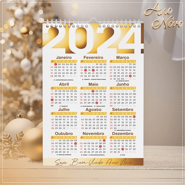 Arquivo Calendários de Ano Novo 2024 em CorelDraw 5