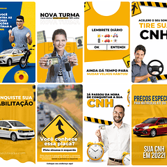 Pack Canva Auto Escola Templates Editável 26 Artes Storie + Bônus