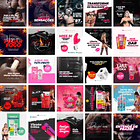 Pack Canva Sexshop Templates Editáveis 50 Artes + Bônus 2