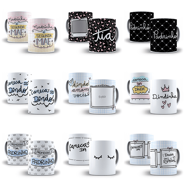 36 Artes para Caneca Dindos e Madrinha em Jpg 1