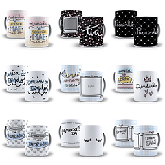 36 Artes para Caneca Dindos e Madrinha em Jpg